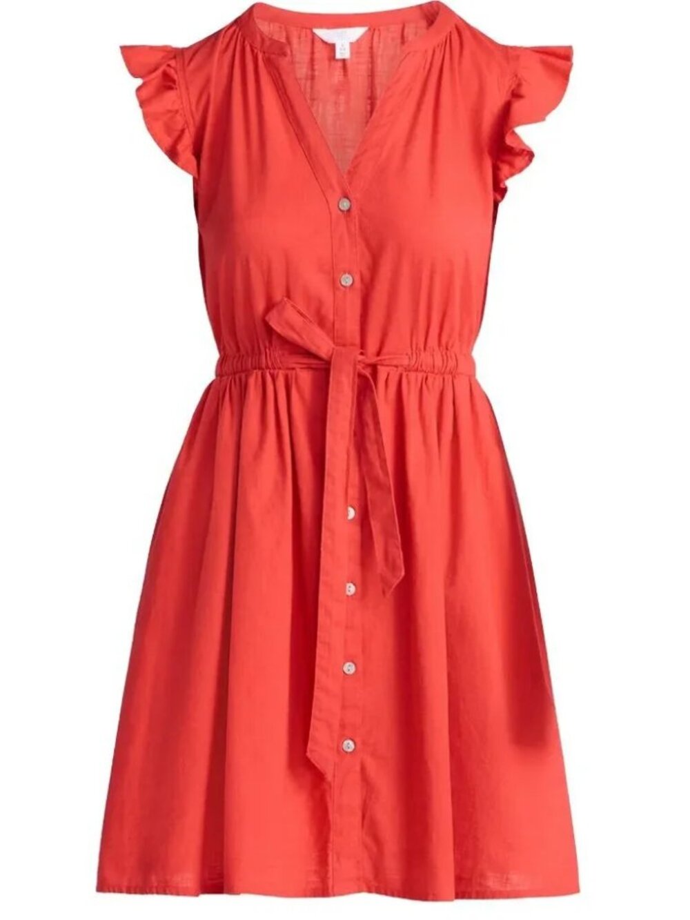 Excellent Condition, SZ L (12-14) 100% COTTON Mini Dress, Red